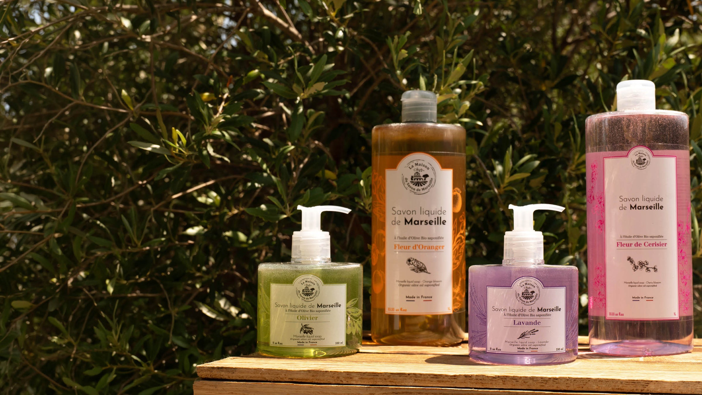 Savons de Marseille liquides - les parfums enveloppants