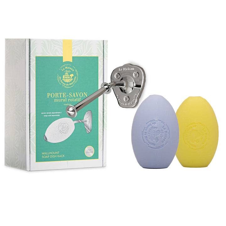 Pack Porte-Savon mural en Inox + 2 Savons écoliers 270G