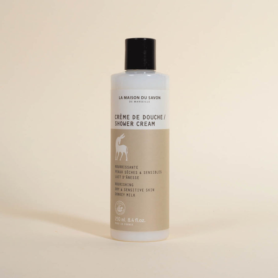 Frontansicht der pflegenden Duschcreme mit Eselsmilch – 250 ml | La Maison du Savon de Marseille
