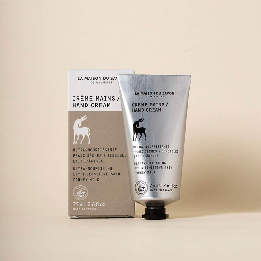Frontansicht der „Ultra-pflegenden Handcreme mit Eselsmilch“ – 75 ml | La Maison du Savon de Marseille