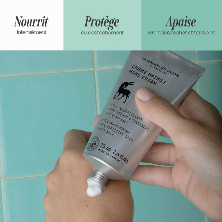 Vorteile der ultra-pflegenden Handcreme mit Eselsmilch – 75 ml | Die Maison du Savon de Marseille