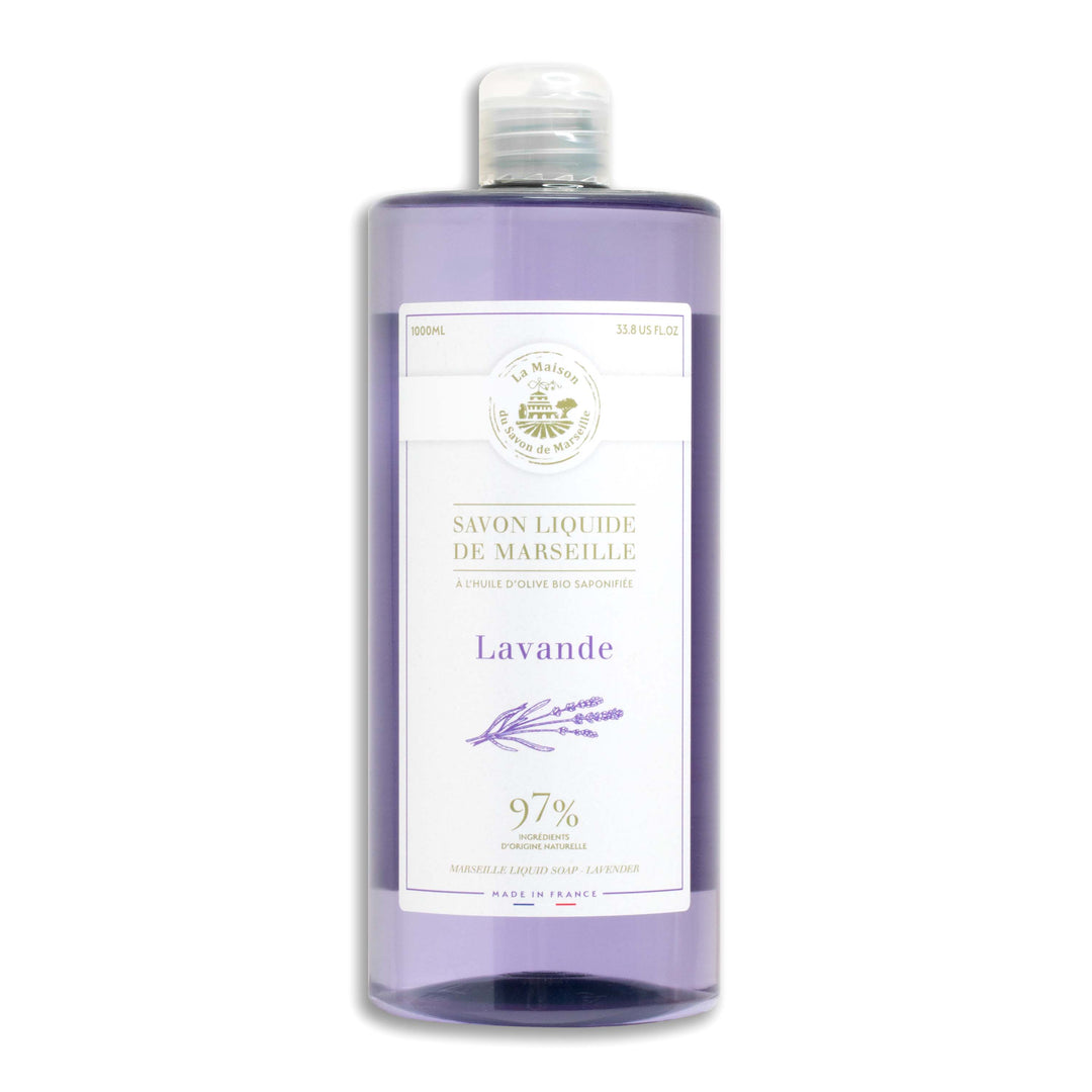 Nachfüllpackung für flüssige Marseiller Seife mit Lavendelduft – Familiengröße 1 l | La Maison du Savon de Marseille