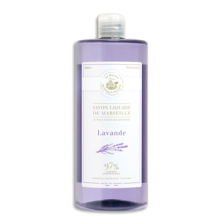 Nachfüllpackung für flüssige Marseiller Seife mit Lavendelduft – Familiengröße 1 l | La Maison du Savon de Marseille