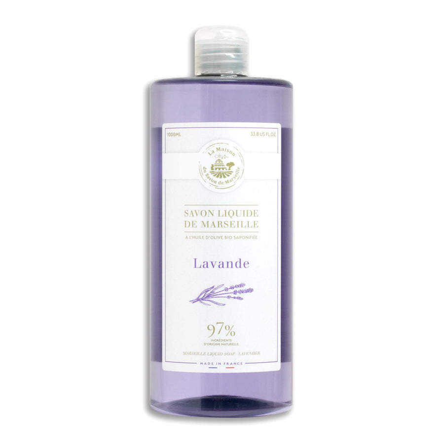 Nachfüllpackung für flüssige Marseiller Seife mit Lavendelduft – Familiengröße 1 l | La Maison du Savon de Marseille