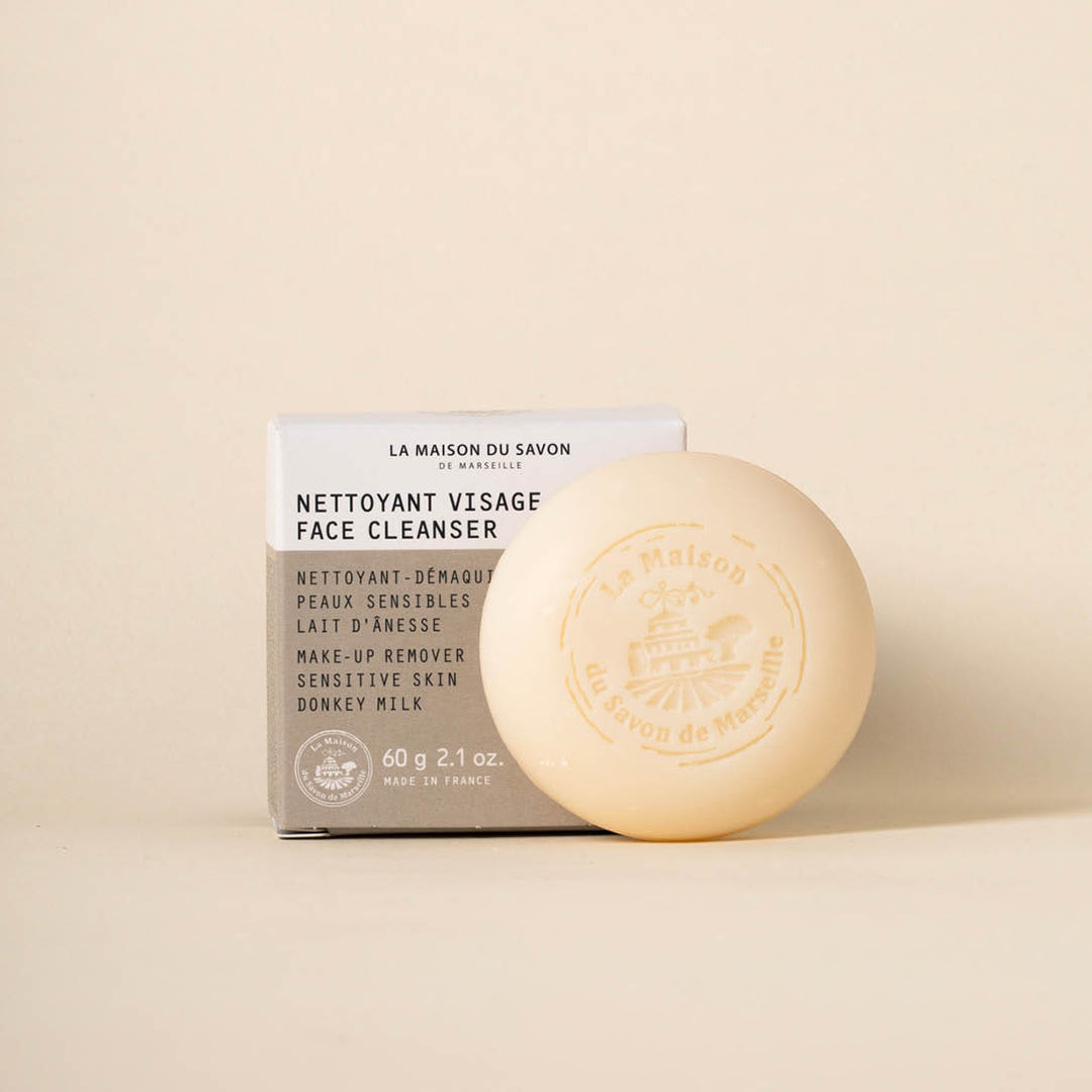 Front-View Product Shot: Gentle Donkey Milk Cleanser and Makeup Remover – 60 g | La Maison du Savon de Marseille