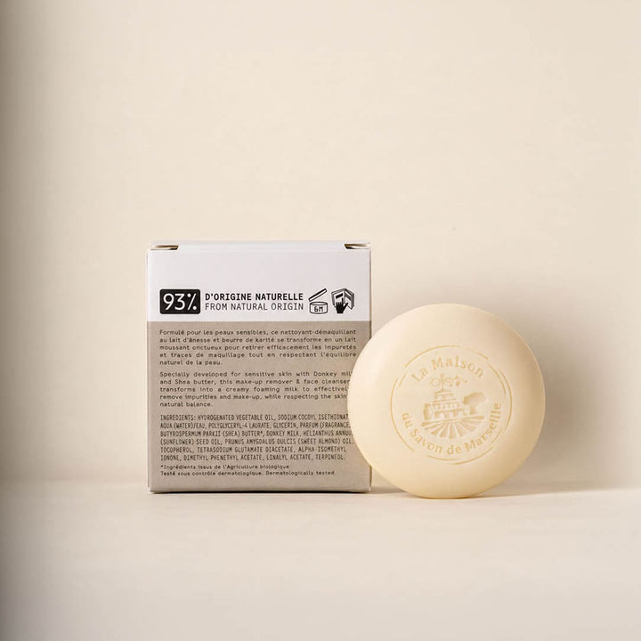Rear View Product Shot: Gentle Donkey Milk Cleanser and Makeup Remover – 60 g | La Maison du Savon de Marseille