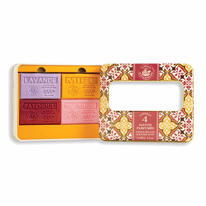 Coffret Cadeau Découverte – 4 Savons Parfumés au Beurre de Karité 60g