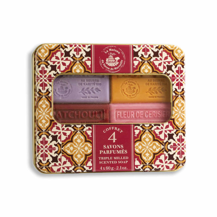 Coffret Cadeau Découverte – 4 Savons Parfumés au Beurre de Karité 60g