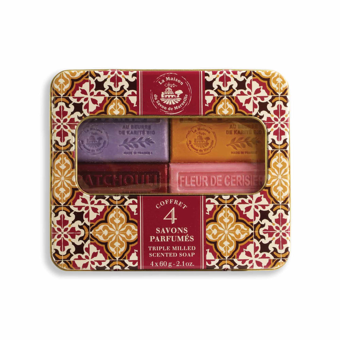 Coffret Cadeau Découverte – 4 Savons Parfumés au Beurre de Karité 60g