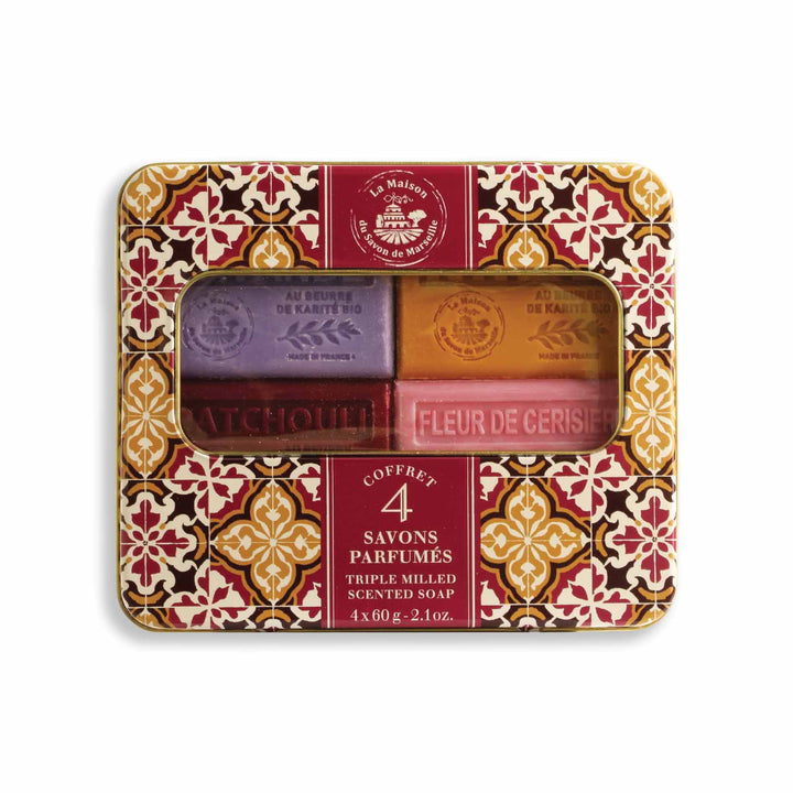 Coffret Cadeau Découverte – 4 Savons Parfumés au Beurre de Karité 60g