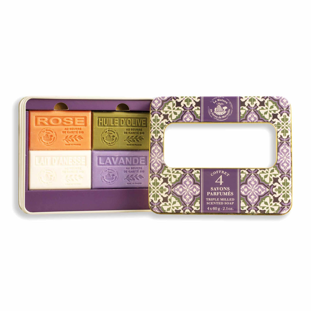 Coffret Cadeau Signature – 4 Savons Parfumés au Beurre de Karité 60g