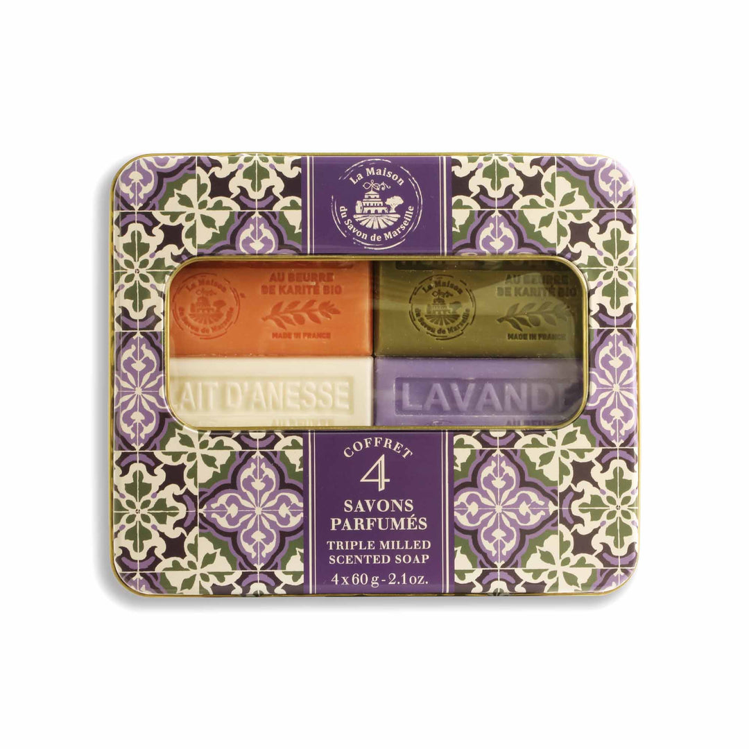Coffret Cadeau Signature – 4 Savons Parfumés au Beurre de Karité 60g