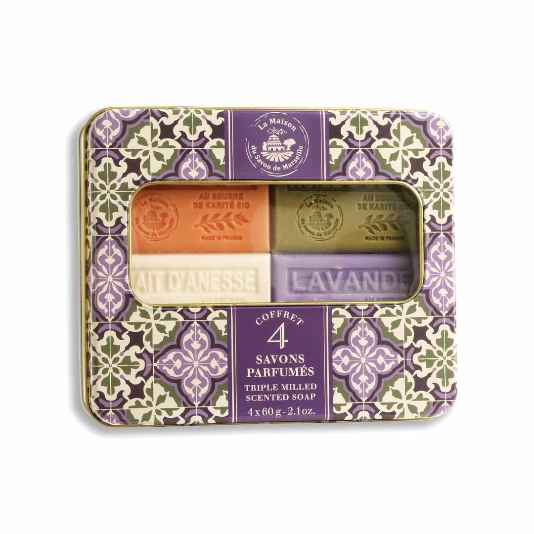 Coffret Cadeau Signature – 4 Savons Parfumés au Beurre de Karité 60g