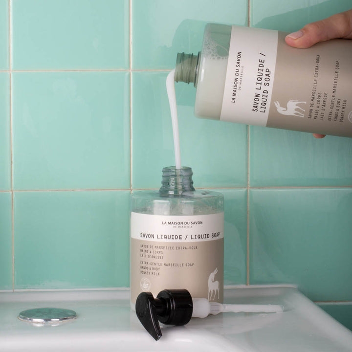 Product Description: Marseille Liquid Soap with Donkey Milk Refill – 1 L | La Maison du Savon de Marseille