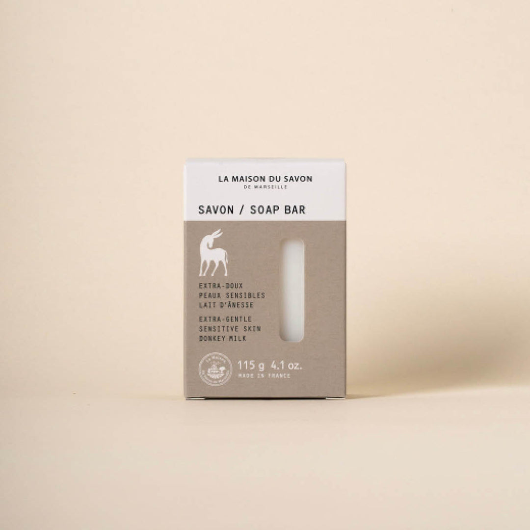Front View Product Shot: Extra-Mild Donkey Milk Soap - 115 g | La Maison du Savon de Marseille