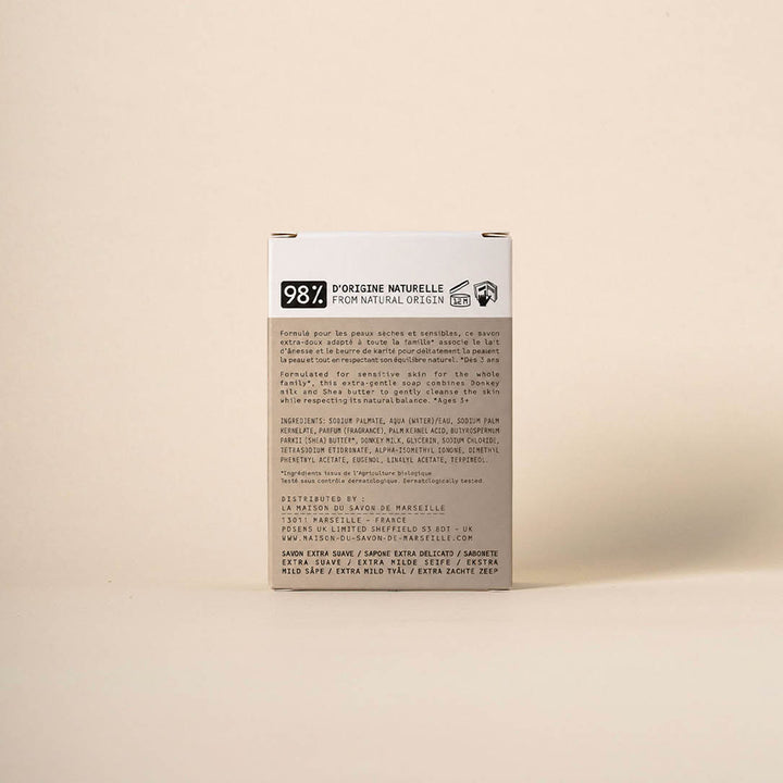 Rear View Product Shot: Extra-Mild Donkey Milk Soap - 115 g | La Maison du Savon de Marseille