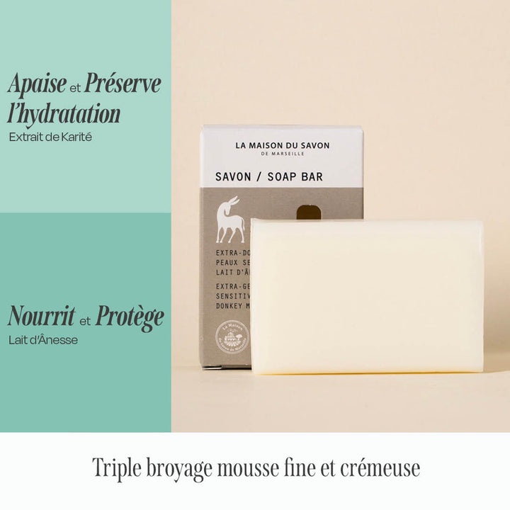 Benefits of Extra-Mild Donkey Milk Soap - 115 g | The Maison du Savon de Marseille