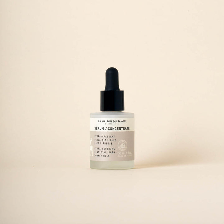 Front-View Product Shot: Hydra-Soothing Face Serum with Donkey Milk – 30 ml | La Maison du Savon de Marseille