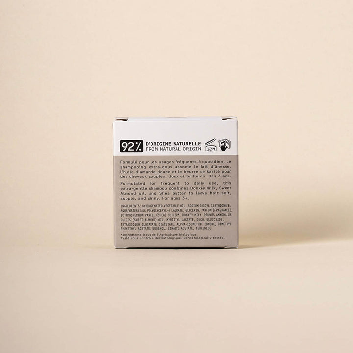 Rear View Product Shot: Extra-Gentle Solid Shampoo with Donkey Milk – 75 g | La Maison du Savon de Marseille