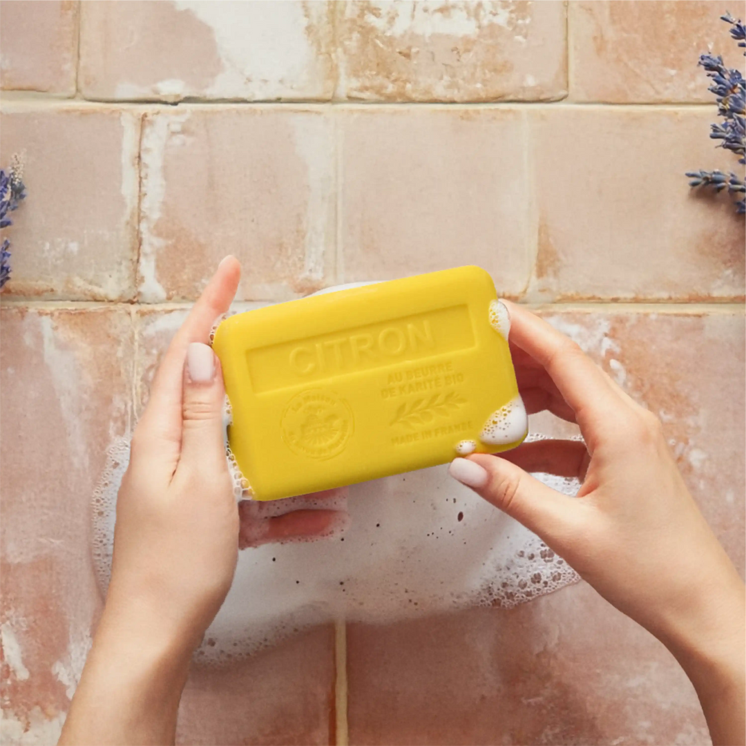 Lemon-scented solid soap - With organic shea butter 250g (wrapped) 1