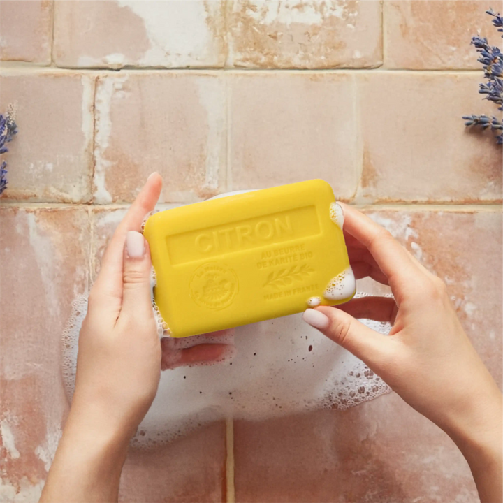 Lemon-scented solid soap - With organic shea butter 250g (wrapped) 1