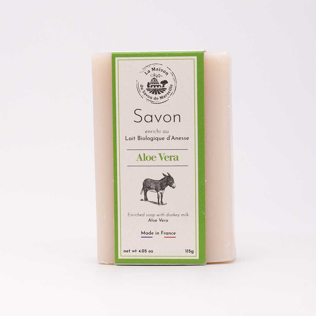 Jabón sólido enriquecido con leche de burra - Aloe vera 115g