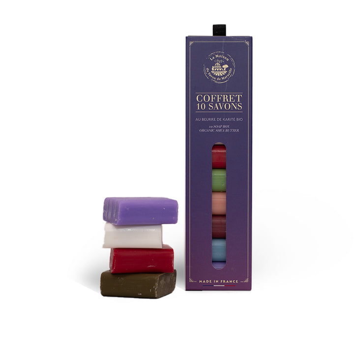 Lote de 10 jabones sólidos enriquecidos con manteca de karité 30g