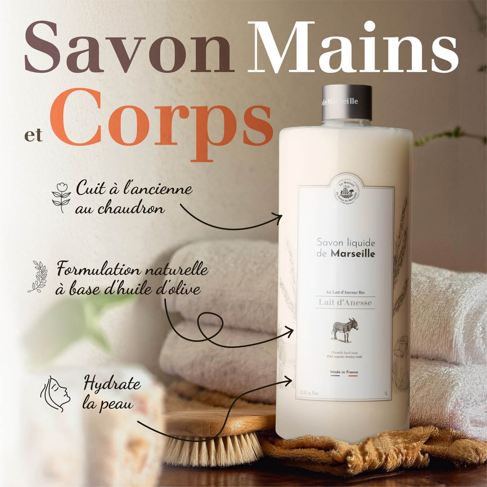 Jabón Leche de Burra Líquida Marsella 1L