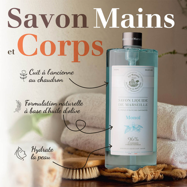 1L de jabón líquido de Marsella Monoï